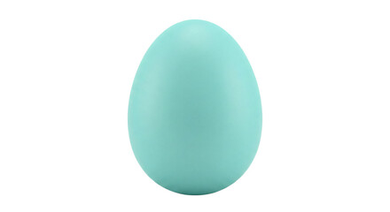 Single pastel turquoise Easter egg standing upright
