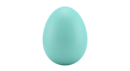 Single pastel turquoise Easter egg standing upright
