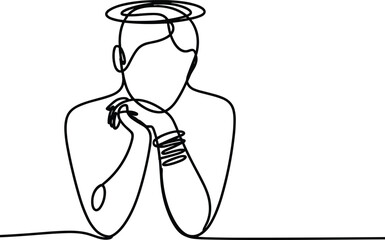Obraz premium Cartoon sketch drawing of a funny business character, a man with a cigarette