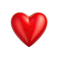 Obraz premium Isolated, glossy, heart-shaped red symbol on stark black background