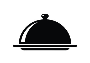 A simple black and white illustration of a covered serving dish