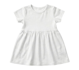 White baby dress mockup with gathered waist design