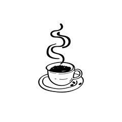 Cup of coffee, tea hand drawn vector illustrations	