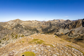 Puymorens Gate in Pyrenees mountains landscape