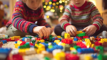 Creating with colorful building blocks