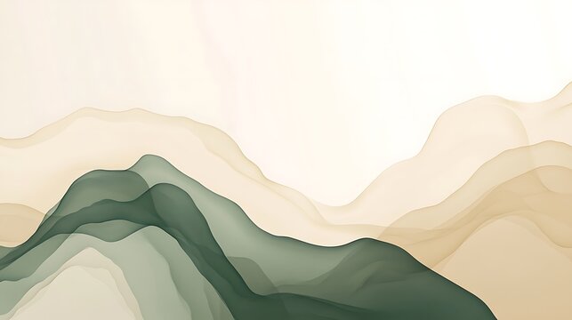 Zen-inspired beige and sage green fluid gradient, promoting a calming and natural atmosphere 