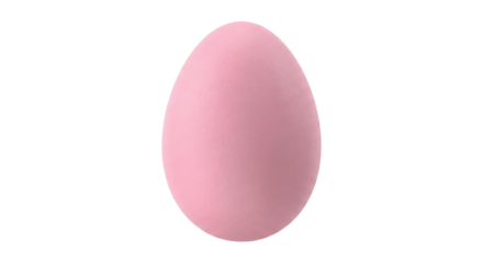Single solid pastel pink Easter egg standing upright