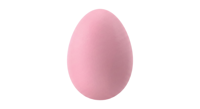 Single solid pastel pink Easter egg standing upright