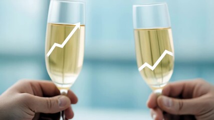 Business Team Toasting with Champagne to Celebrate a Successful Corporate Agreement