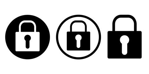 Minimal Lock Icon Set &ndash; Secure Padlock Symbols for UI/UX & Digital Security Design