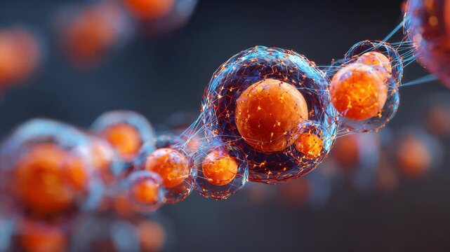 Exploring advancements in nanotechnology medicine showcasing molecular structures and interactions in a realistic visualization