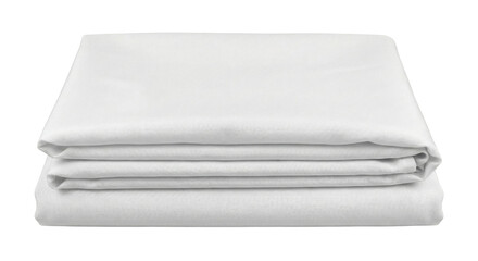 Folded White Cotton Bed Sheet Or Linen Stack