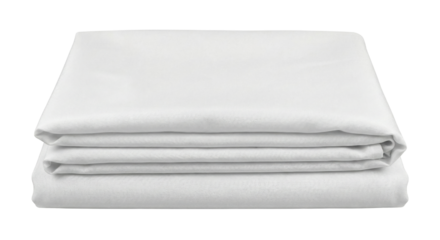 Folded White Cotton Bed Sheet Or Linen Stack