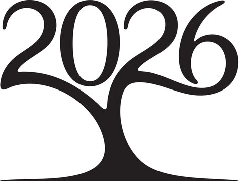 Happy new year 2026 vector illustration