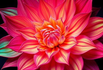 Intricate, swirling petals forming a stylized bloom, vibrant hues,  decorative,  line