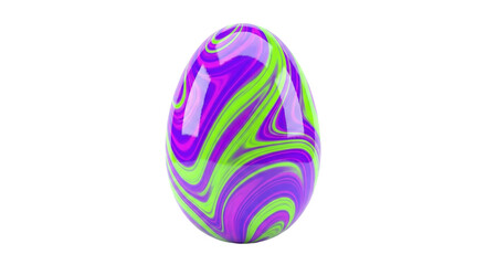 Neon green and purple psychedelic swirl Easter egg