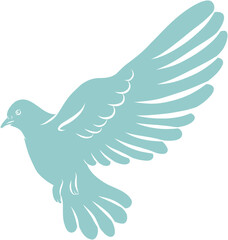Doodle Hand-Drawn Dove Bird with Open Wings Sketch