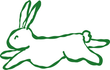 Simple Hand-Drawn Doodle Easter Rabbit Isolated