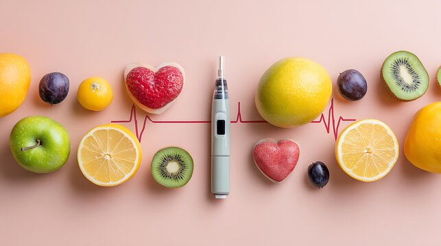 Diabetes management healthy eating and insulin pen for blood sugar control and diet for health - Powered by Adobe