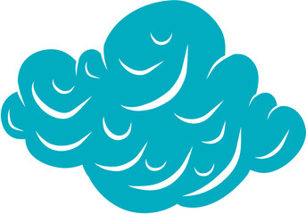 Simple Doodle Hand-Drawn Single Cloud Isolated Sketch