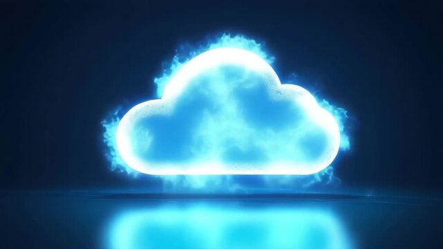 Futuristic cloud computing technology connecting the world through data storage