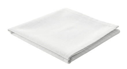 Folded white linen napkin or handkerchief