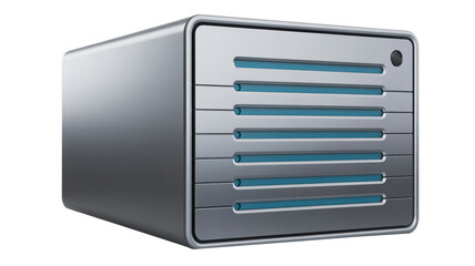 Professional modern server with six slots showcasing powerful data storage solutions for business, enterprise and more
