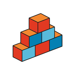 Fototapeta premium building blocks vector clip art for web and graphic design