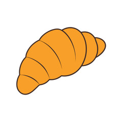 Vector Clip Art Croissant on White Background for Web and Graphic Design