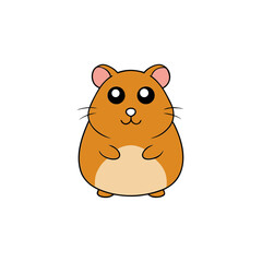 Vector Clip Art Hamster on White Background for Web and Graphic Design