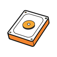 Vector Clip Art Hard Drive on White Background for Web and Graphic Design