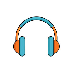 Vector Clip Art Headphones on White Background for Web and Graphic Design