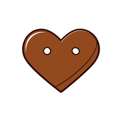 Vector Clip Art Heart Shaped Chocolate on White Background for Web and Graphic Design
