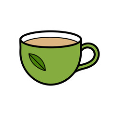 Vector Clip Art Herbal Tea Cup on White Background for Web and Graphic Design