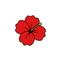 Vector Clip Art Hibiscus on White Background for Web and Graphic Design