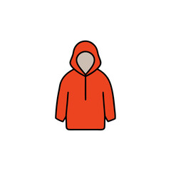 Vector Clip Art Hoodie on White Background for Web and Graphic Design
