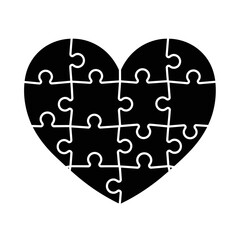 Heart Puzzle Silhouette Vector &ndash; Love Puzzle Pieces Symbol for Autism, Connection, and Relationship Designs