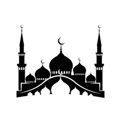 silhouette of mosque