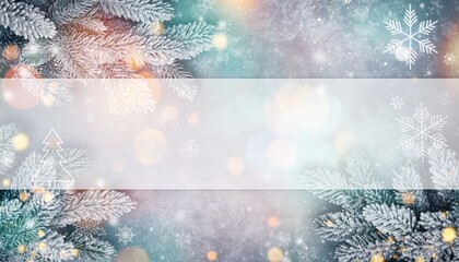 Winter wonderland snowflakes and frosty pine branches seasonal holiday background nature soft atmosphere close-up view festive spirit