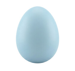 Single solid pastel blue Easter egg standing upright