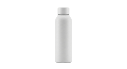 White matte stainless steel water bottle mockup