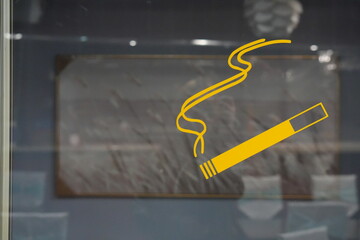 Yellow Cigarette Icon Indicating Smoking Zone