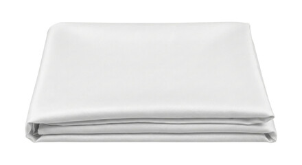 Folded white satin or silk fabric tablecloth mockup