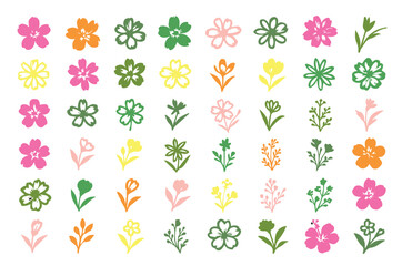 Ink Brush Floral Vector Art – Hand-Ink Blossom Illustration with Bold Brushstroke Petals