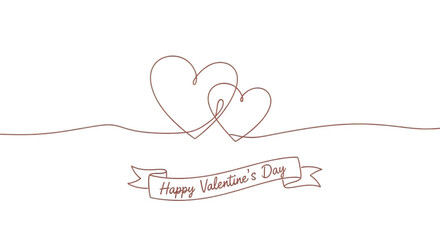 Three intertwined hearts with happy mothers day banner isolated on transparent background