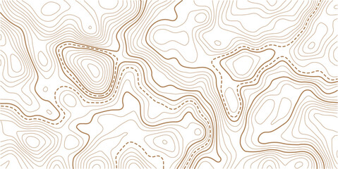 Seamless Light topographic topo contour map background, vector illustration .Mountain trail terrain or path. Vector illustration. © MDSOHEL