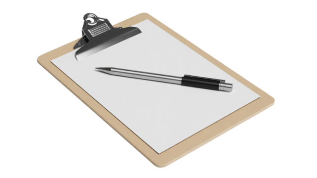 Professional clipboard with blank paper and sleek pen ready for notes and ideas on modern desk - Powered by Adobe