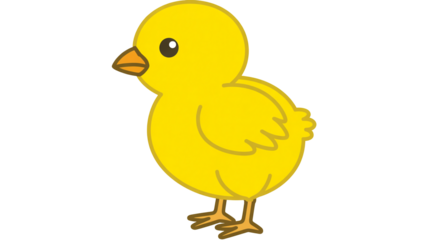 Adorable yellow chick illustration for spring designs, Easter projects, and children's materials, so cute!