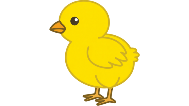 Adorable yellow chick illustration for spring designs, Easter projects, and children's materials, so cute! - Powered by Adobe