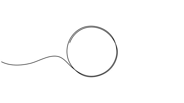 One single line drawing of Golf ball on meadow video. golf ball on lip of cup - graphic vector illustration video. Modern continuous line draw design for golf tournament poster videos.